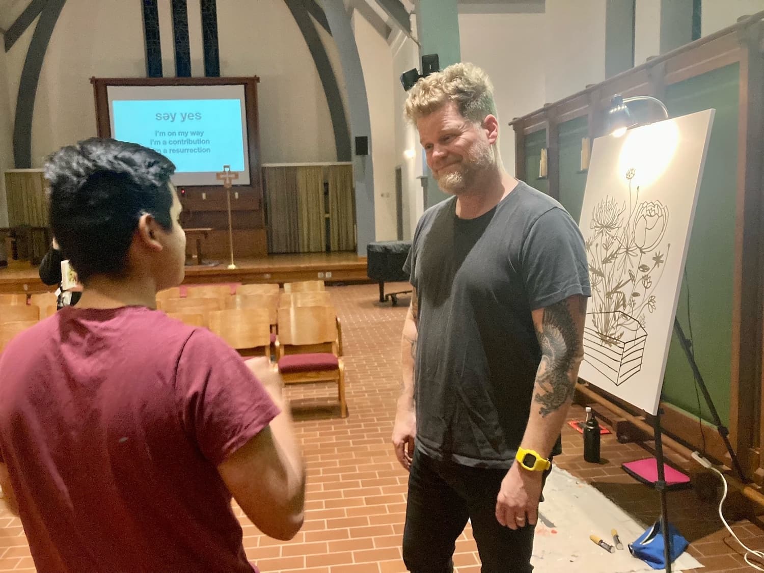 Scott Erickson with Student Chapel